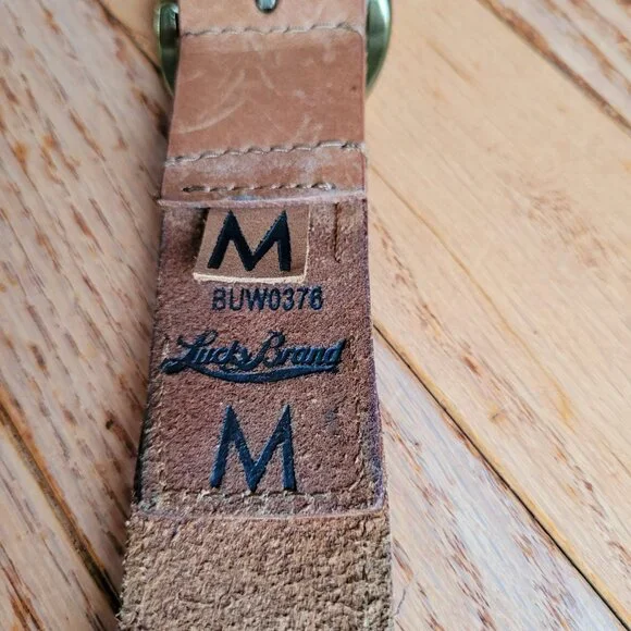 Lucky Brand Multi Embroidered Aztec Boho 100% Leather Belt Brown - Picture 10 of 16